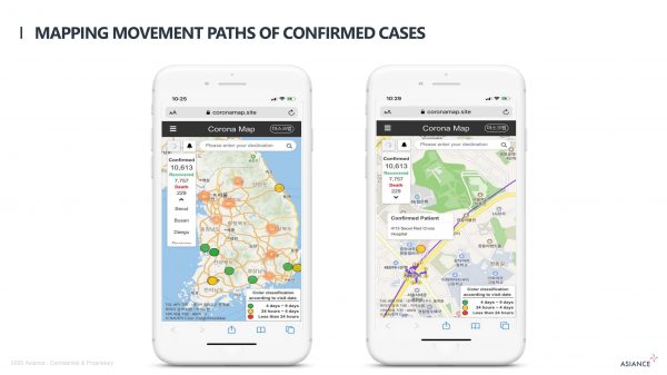 Mapping movement paths of confirmed cases